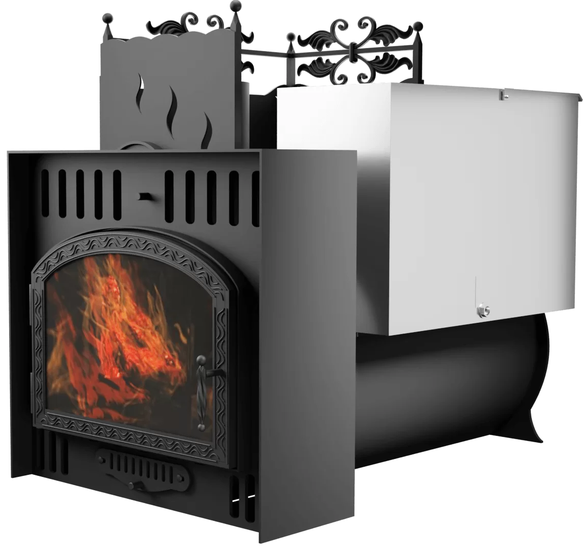 Печь Горыныч 3, каменка с левой стороны, большая дверь со стеклом, естественная система воздушного отопления фото в Нижнем Новгороде