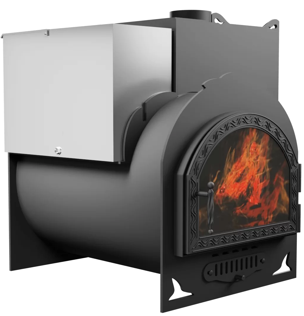 Печь Горыныч Мини, каменка с правой стороны, средняя дверь со стеклом фото в Нижнем Новгороде