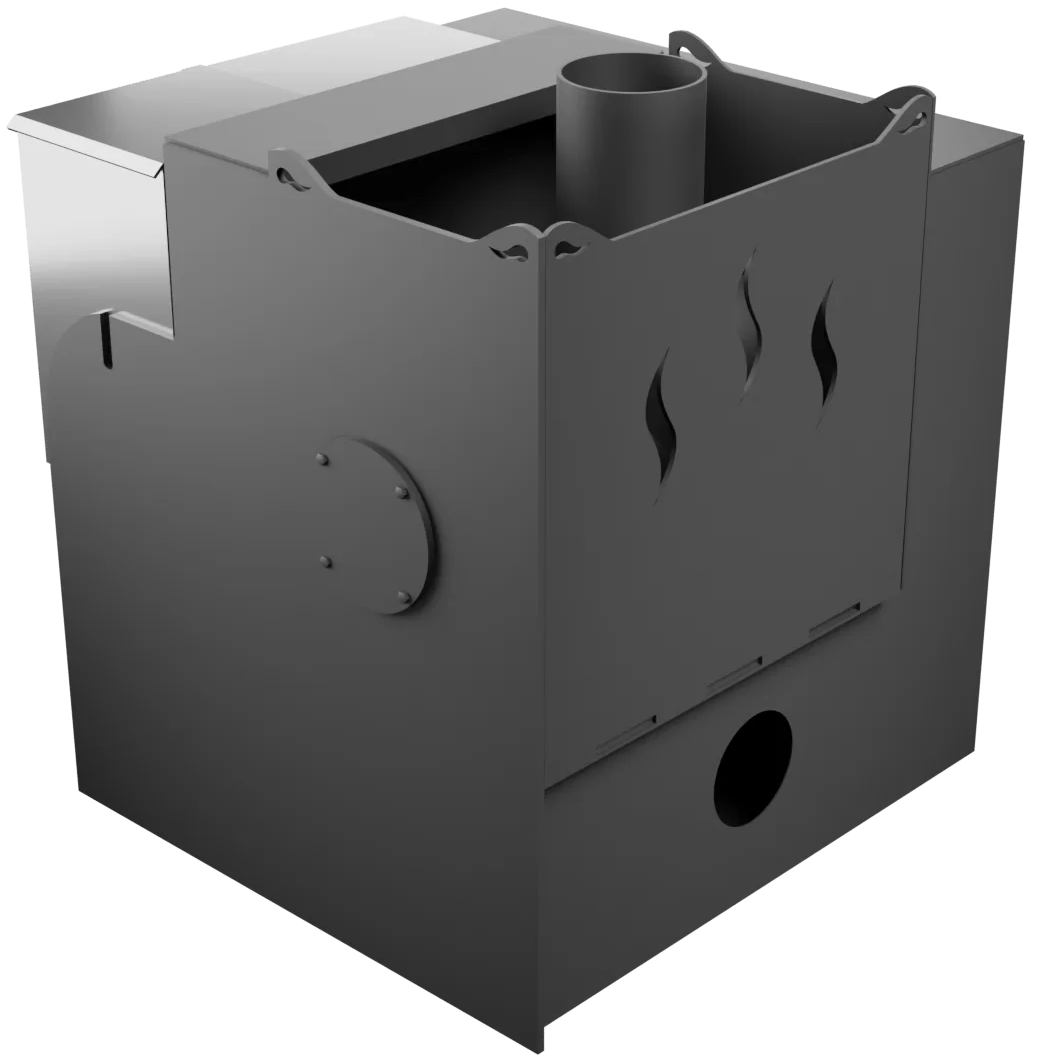 Печь Горыныч Мини, каменка с левой стороны, малое стекло, система воздушного отопления с порталом фото в Нижнем Новгороде