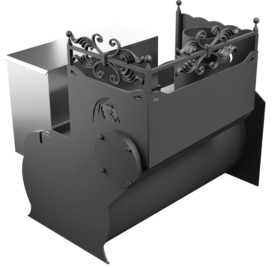 Печь Горыныч 3, каменка с левой стороны, средняя дверь со стеклом фото в Нижнем Новгороде