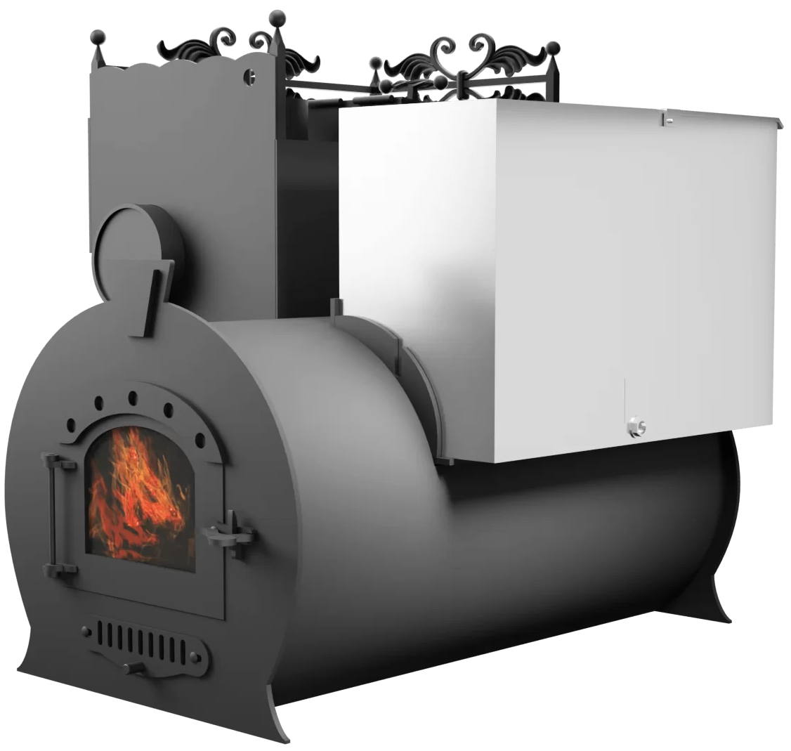 Печь Горыныч 3, каменка закрытая с левой стороны, малая дверь со стеклом фото в Нижнем Новгороде