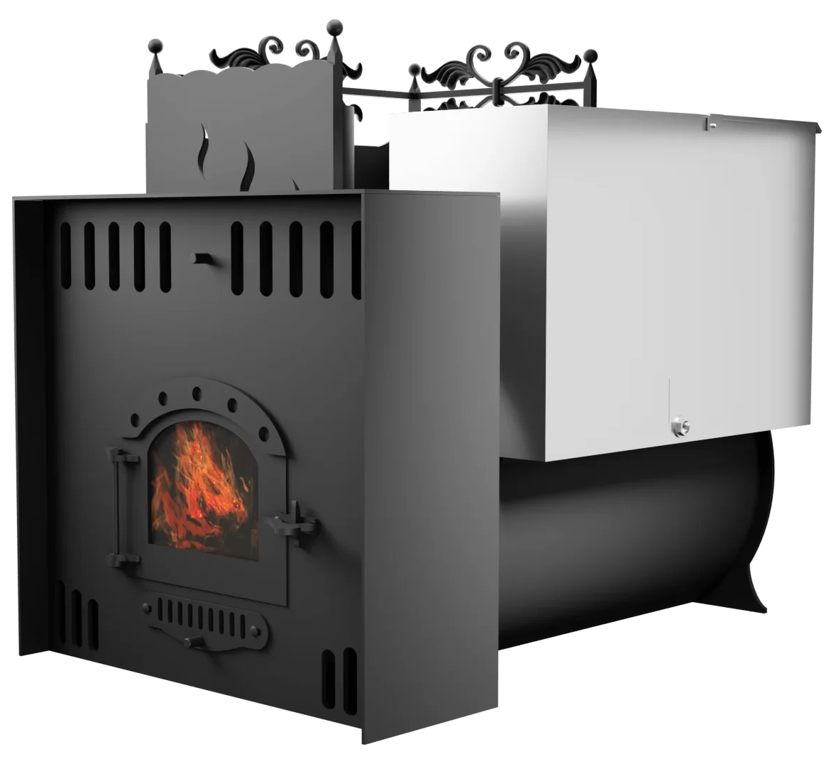 Печь Горыныч 3, каменка с левой стороны, малая дверь со стеклом, естественная система воздушного отопления фото в Нижнем Новгороде