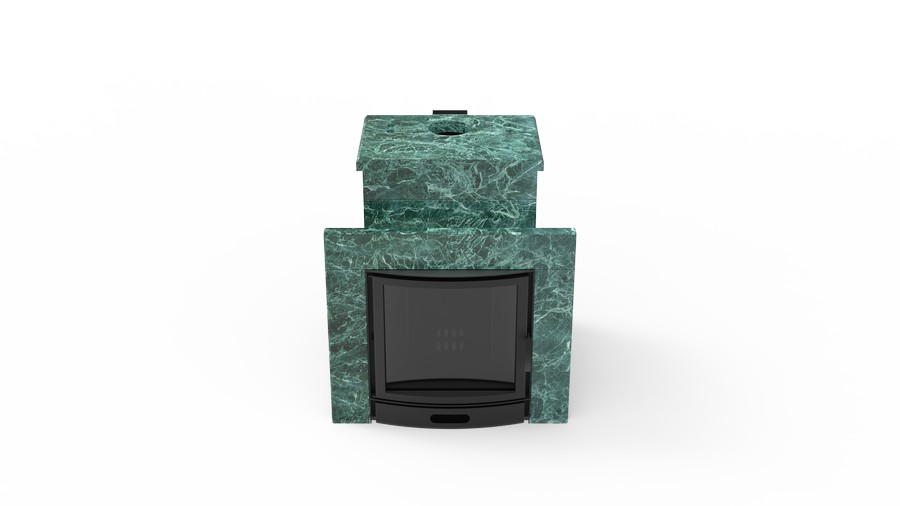 Печь в облицовке из натурального камня Genesis GN 500 облицовка закрытая со скосом талькохлорит-шлифовка фото в Нижнем Новгороде