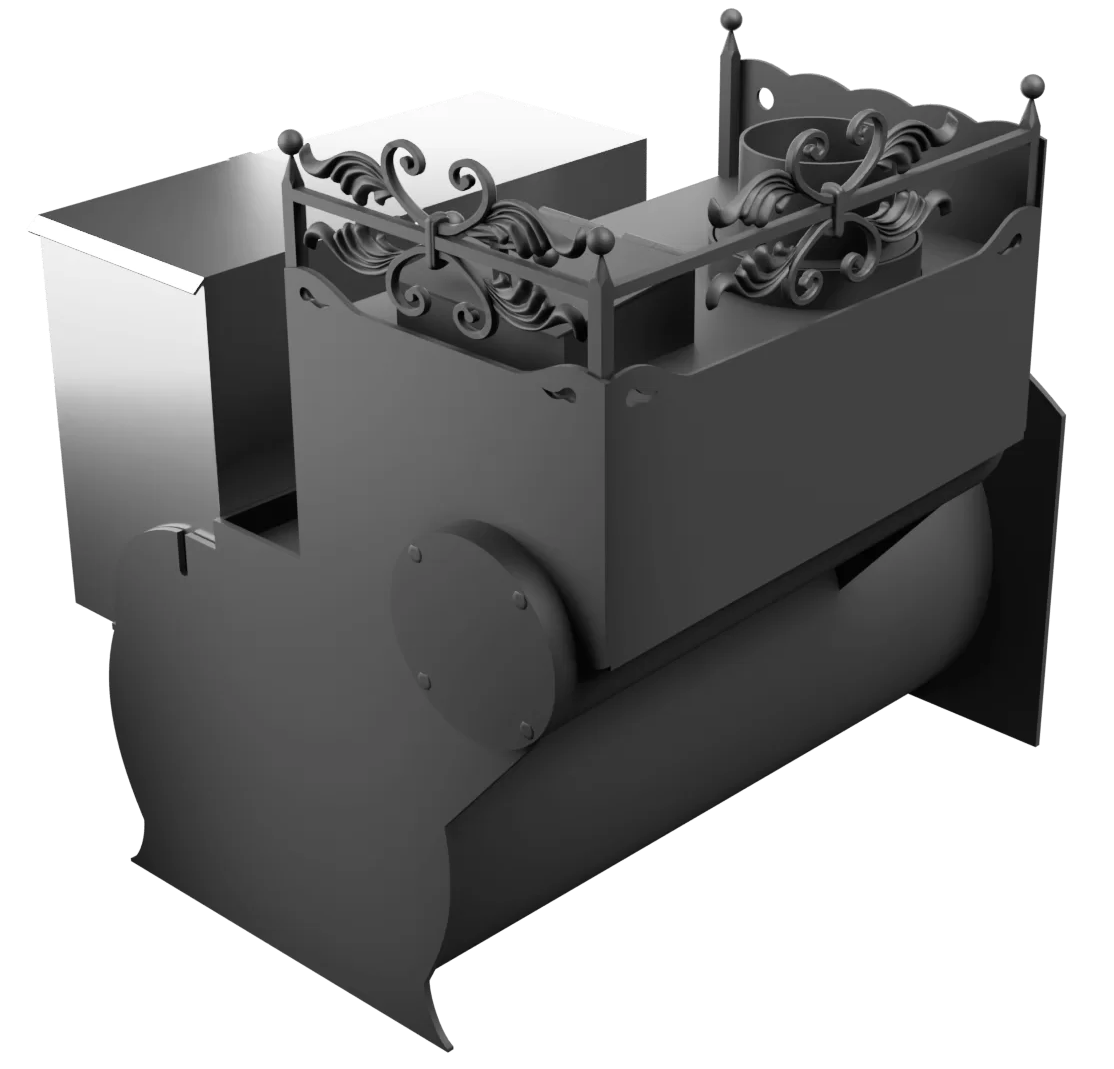 Печь Горыныч 3, каменка закрытая с левой стороны, большая дверь со стеклом фото в Нижнем Новгороде