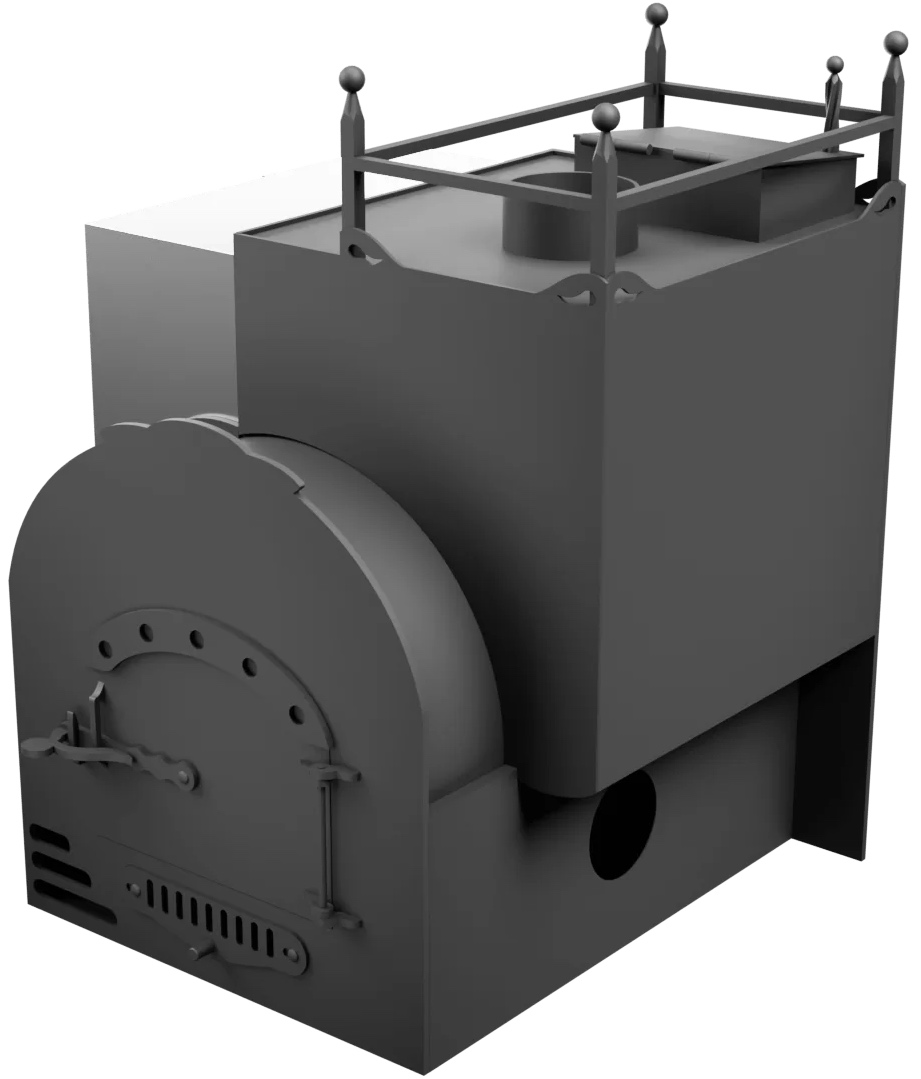 Печь Горыныч Мини, каменка закрытая с правой стороны, система воздушного отопления фото в Нижнем Новгороде