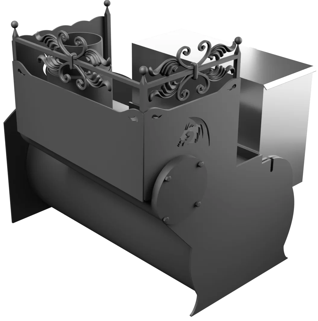 Печь Горыныч 3, каменка с правой стороны, средняя дверь со стеклом фото в Нижнем Новгороде