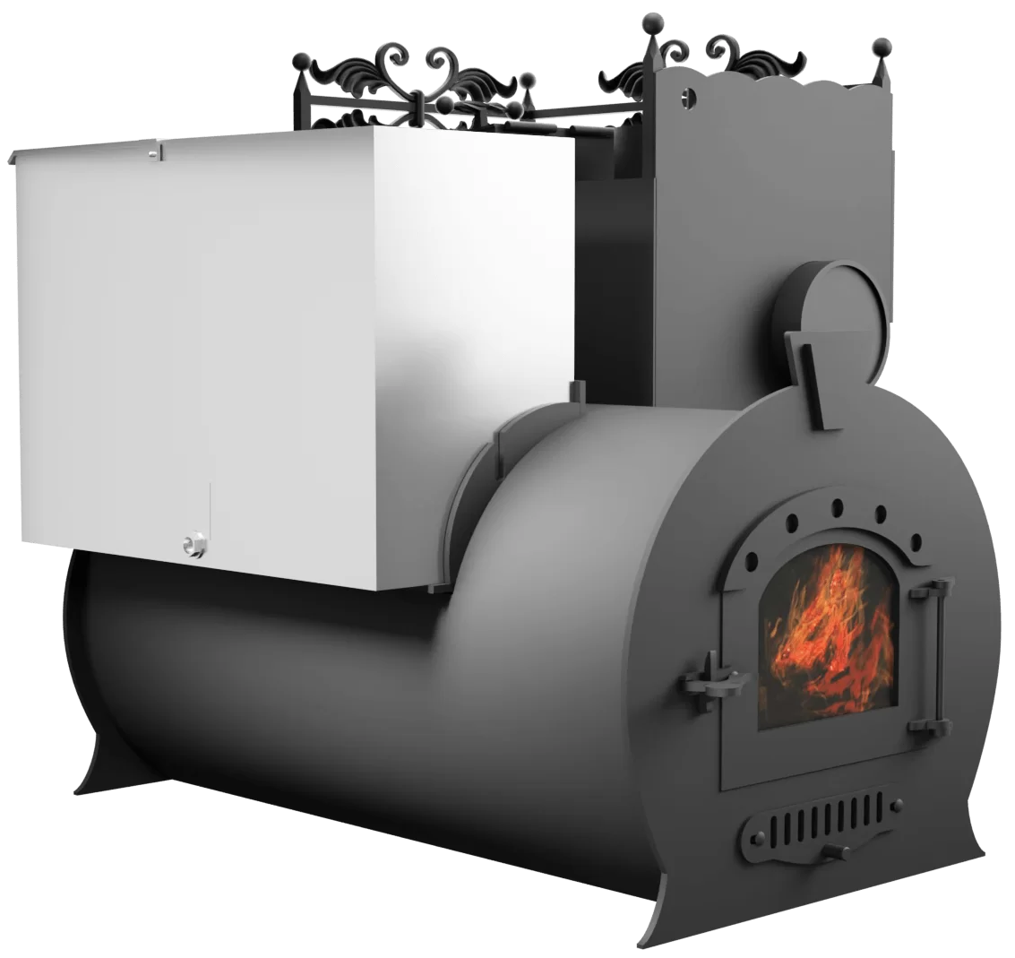 Печь Горыныч 3, каменка закрытая с правой стороны, малая дверь со стеклом фото в Нижнем Новгороде