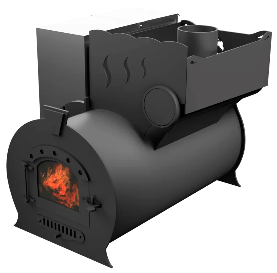 Печь Горыныч 2, каменка с правой стороны, малая дверь со стеклом фото в Нижнем Новгороде