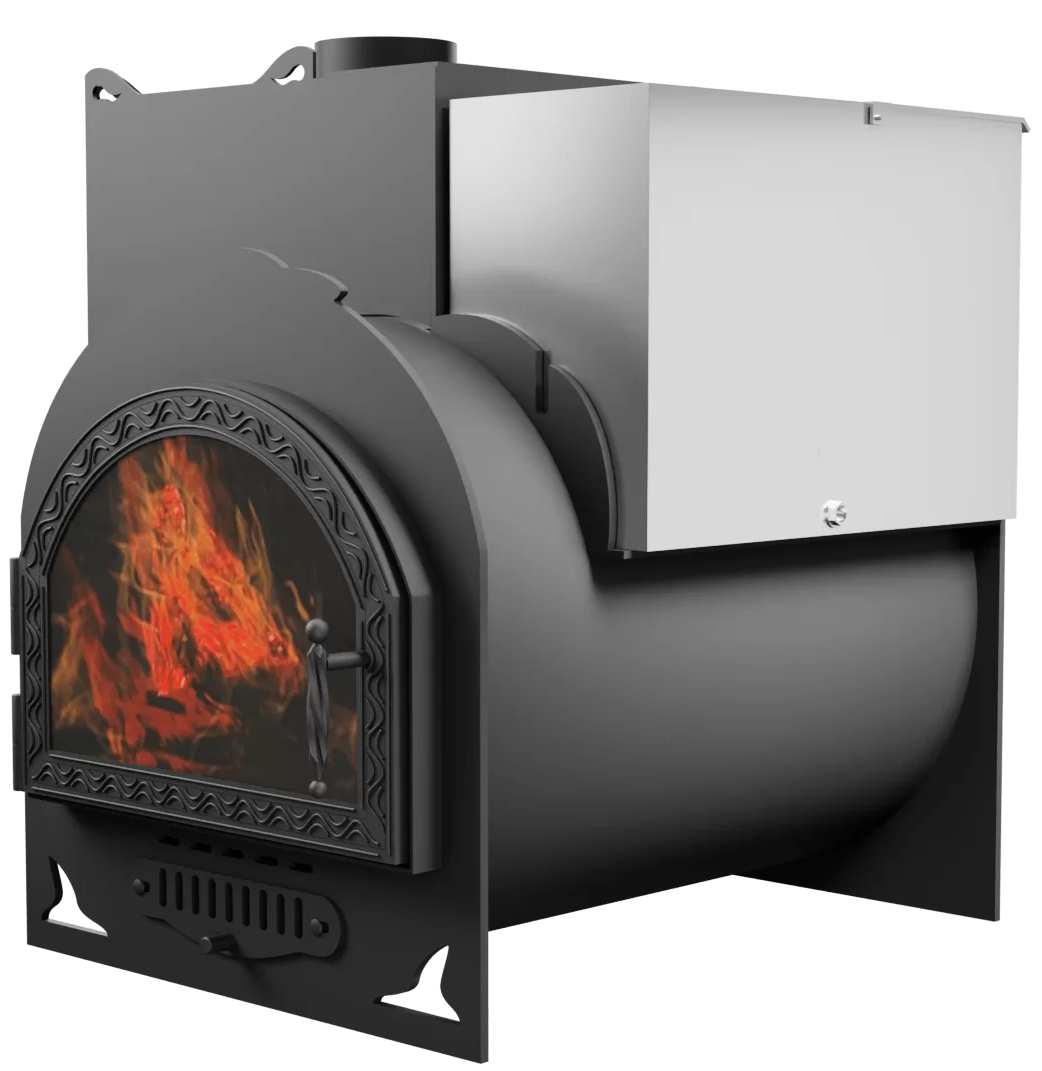 Печь Горыныч Мини, каменка с левой стороны, средняя дверь со стеклом фото в Нижнем Новгороде