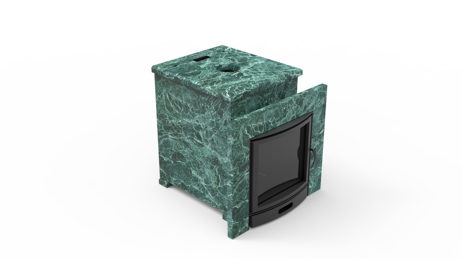 Печь в облицовке из натурального камня Genesis GN 500 облицовка закрытая плоская пироксенит-элит фото в Нижнем Новгороде