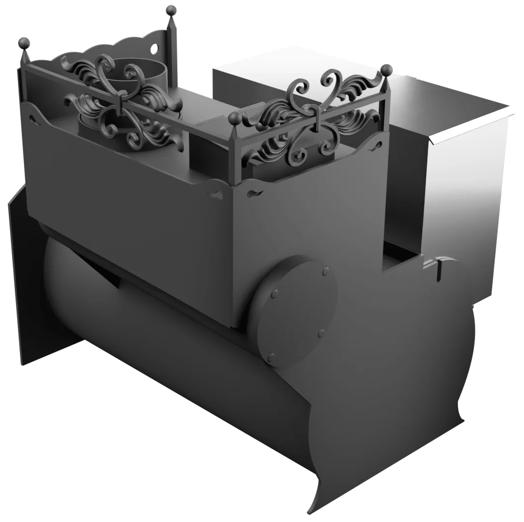 Печь Горыныч 3, каменка закрытая с правой стороны, большая дверь со стеклом фото в Нижнем Новгороде