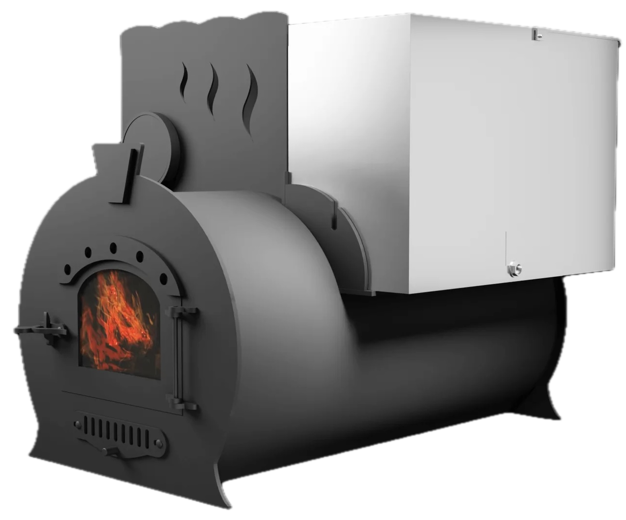 Печь Горыныч 2, каменка с левой стороны, малая дверь со стеклом фото в Нижнем Новгороде