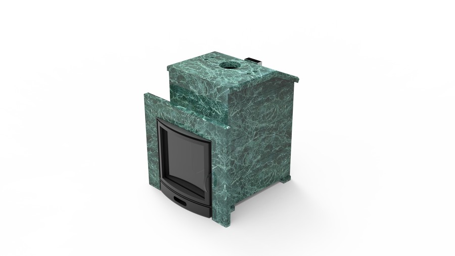 Печь в облицовке из натурального камня Genesis GN 500 облицовка закрытая со скосом талькохлорит-шлифовка фото в Нижнем Новгороде