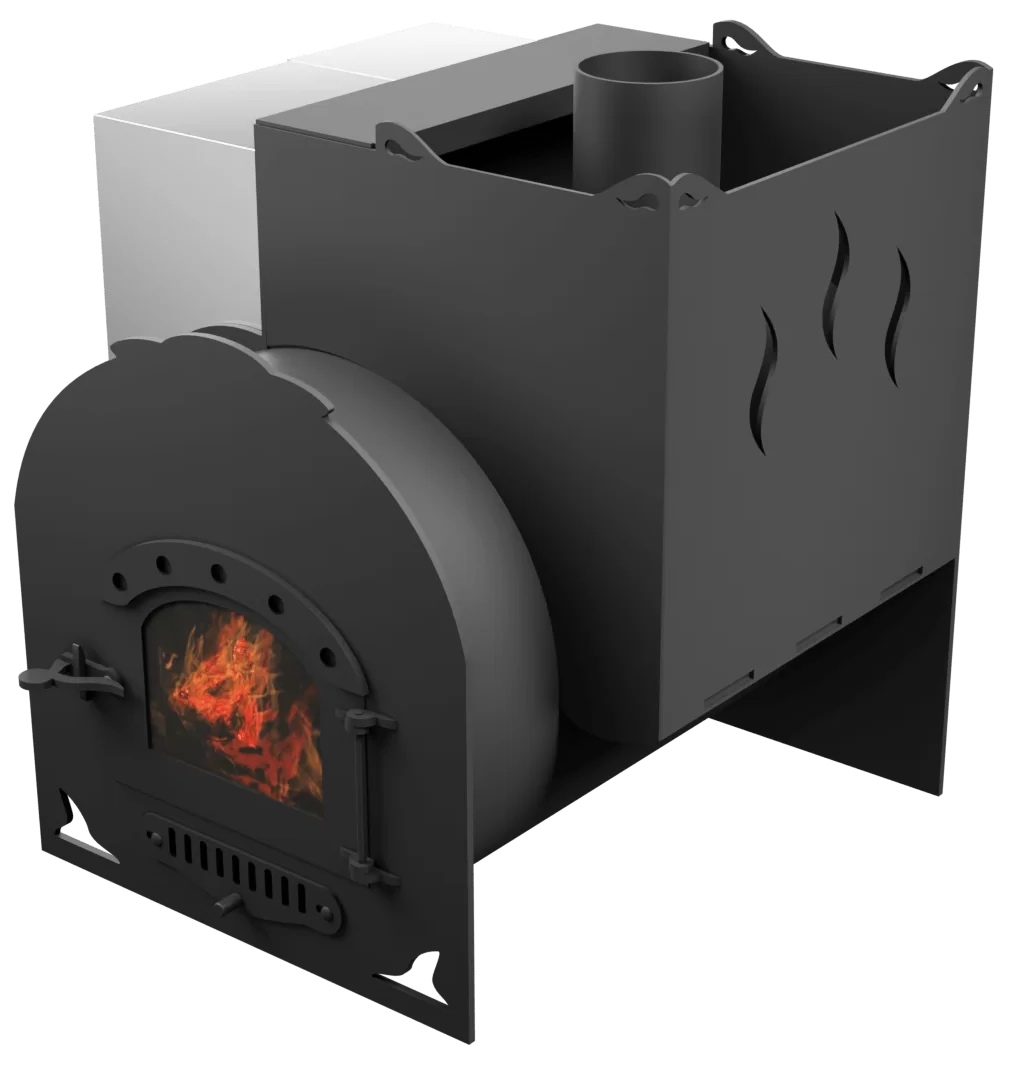 Печь Горыныч Мини, каменка с правой стороны, дверь малая со стеклом фото в Нижнем Новгороде