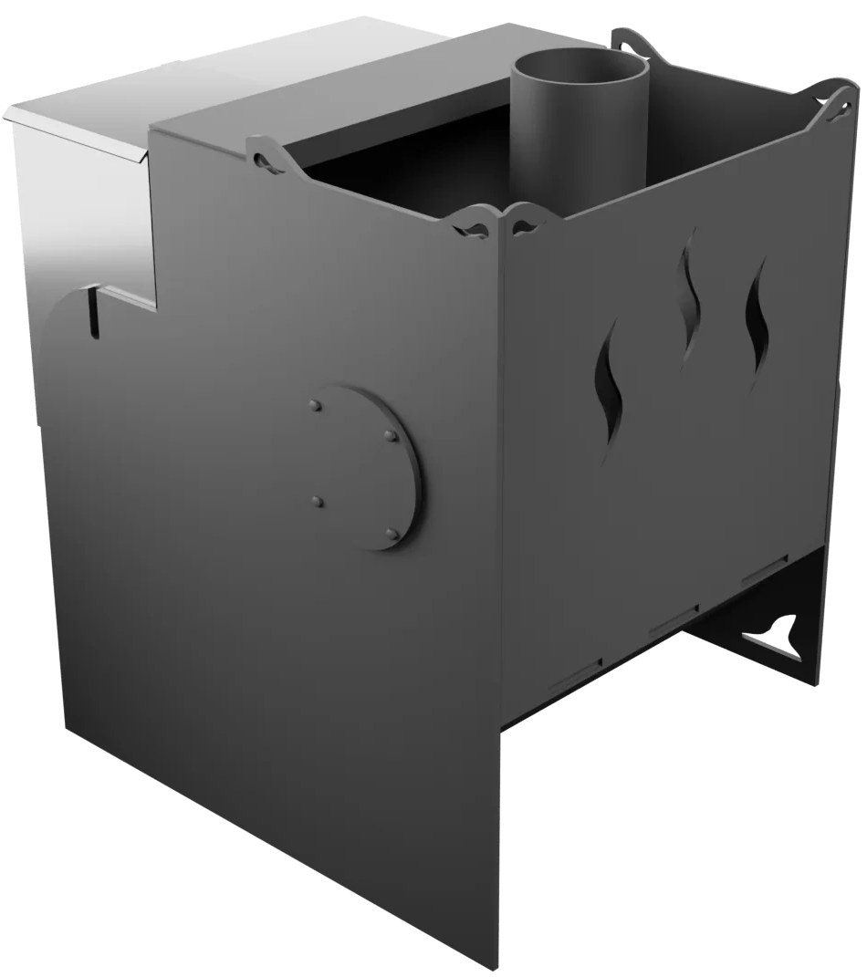 Печь Горыныч Мини, каменка с левой стороны, средняя дверь со стеклом фото в Нижнем Новгороде