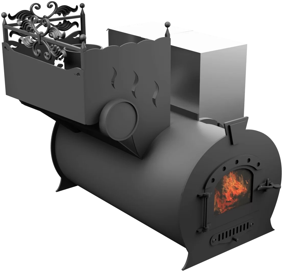 Печь Горыныч 3, каменка с левой стороны, малая дверь со стеклом фото в Нижнем Новгороде