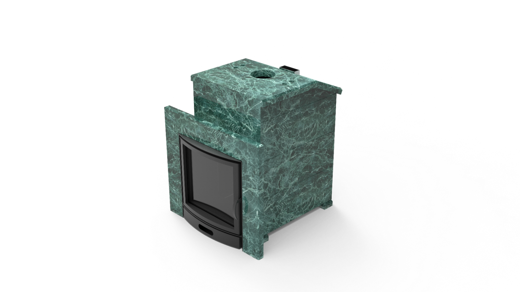 Печь из натурального камня Genesis GN 500 облицовка закрытая со скосом талькохлорит-шлифовка фото в Нижнем Новгороде