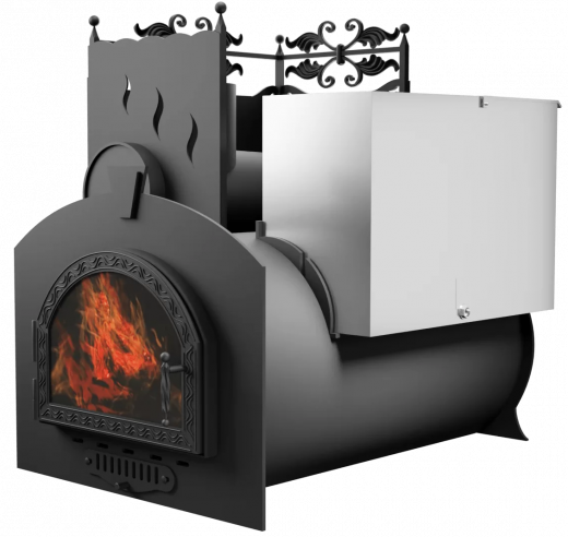 Печь Горыныч 3, каменка с левой стороны, средняя дверь со стеклом фото в Нижнем Новгороде