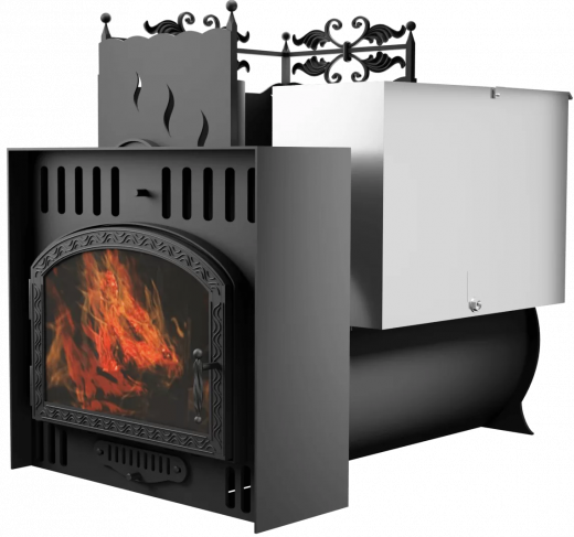 Печь Горыныч 3, каменка с левой стороны, большая дверь со стеклом, естественная система воздушного отопления фото в Нижнем Новгороде