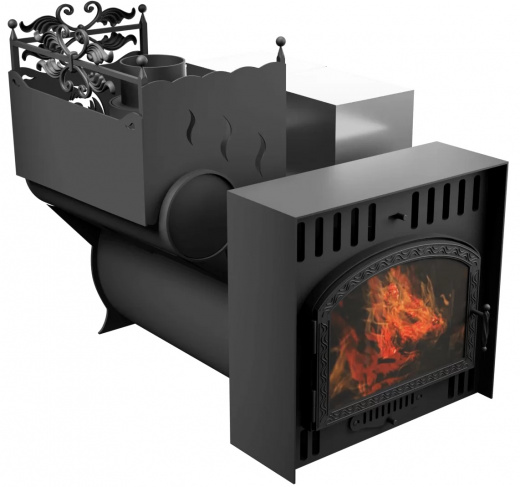 Печь Горыныч 3, каменка с левой стороны, большая дверь со стеклом, естественная система воздушного отопления фото в Нижнем Новгороде