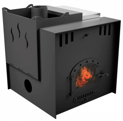 Печь Горыныч Мини, каменка с левой стороны, малое стекло, система воздушного отопления с порталом фото в Нижнем Новгороде