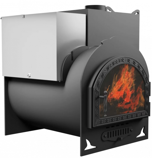 Печь Горыныч Мини, каменка с правой стороны, средняя дверь со стеклом фото в Нижнем Новгороде