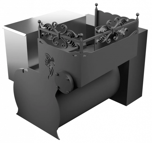 Печь Горыныч 3, каменка с левой стороны, малая дверь со стеклом, естественная система воздушного отопления фото в Нижнем Новгороде