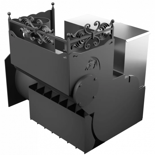 Печь Горыныч 3 с конвекцией, каменка с правой стороны, большая дверь со стеклом фото в Нижнем Новгороде