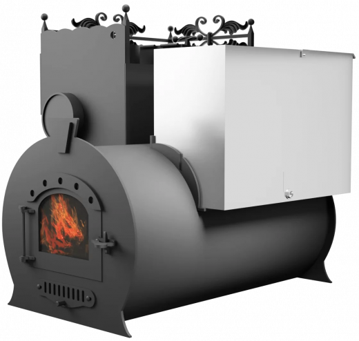 Печь Горыныч 3, каменка закрытая с левой стороны, малая дверь со стеклом фото в Нижнем Новгороде