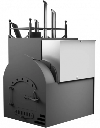 Печь Горыныч Мини, каменка закрытая с парогенератором с левой стороны, система воздушного отопления фото в Нижнем Новгороде