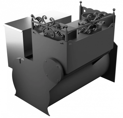 Печь Горыныч 3, каменка закрытая с левой стороны, большая дверь со стеклом фото в Нижнем Новгороде