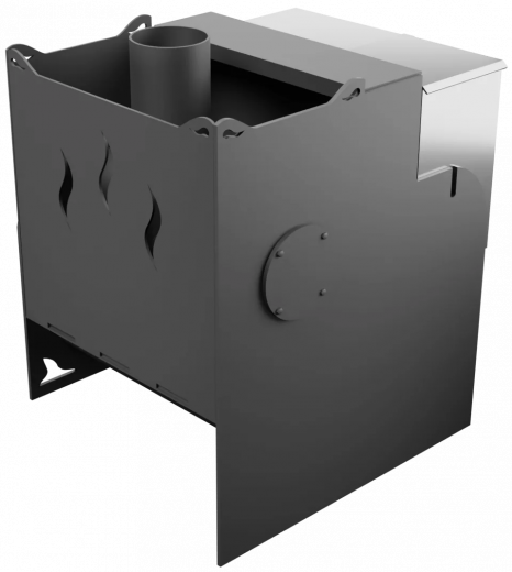 Печь Горыныч Мини, каменка с правой стороны, средняя дверь со стеклом фото в Нижнем Новгороде