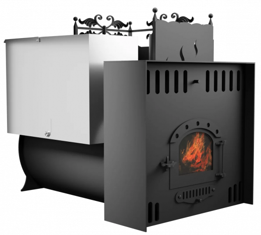 Печь Горыныч 3, каменка с правой стороны, малая дверь со стеклом, естественная система воздушного отопления фото в Нижнем Новгороде