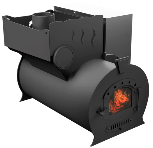 Печь Горыныч 2, каменка с левой стороны, малая дверь со стеклом фото в Нижнем Новгороде