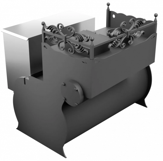 Печь Горыныч 3, каменка закрытая с левой стороны, малая дверь со стеклом фото в Нижнем Новгороде