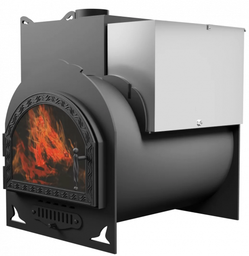 Печь Горыныч Мини, каменка с левой стороны, средняя дверь со стеклом фото в Нижнем Новгороде