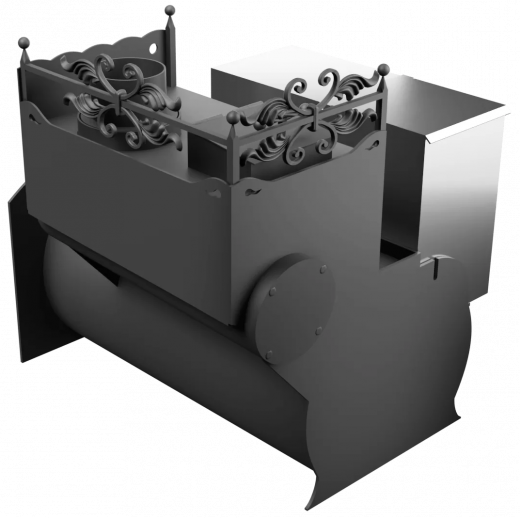 Печь Горыныч 3, каменка закрытая с правой стороны, большая дверь со стеклом фото в Нижнем Новгороде
