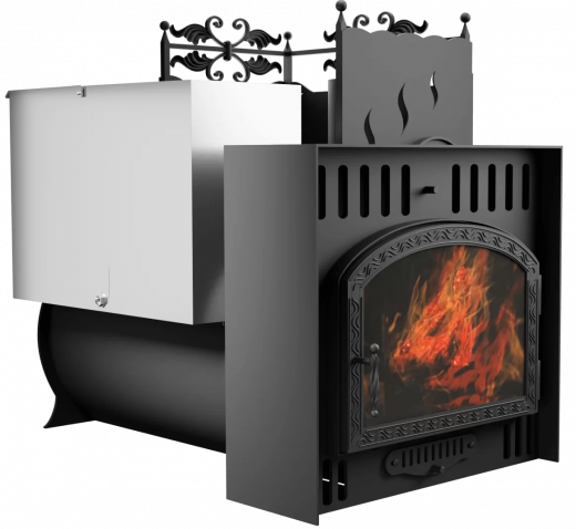 Печь Горыныч 3, каменка с правой стороны, большая дверь со стеклом, естественная система воздушного отопления фото в Нижнем Новгороде