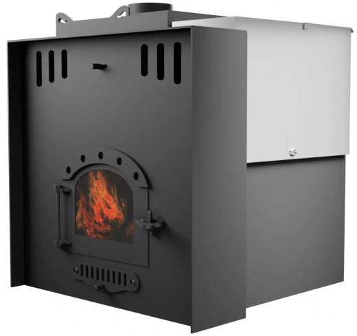 Печь Горыныч Мини, каменка с левой стороны, малое стекло, система воздушного отопления с порталом фото в Нижнем Новгороде