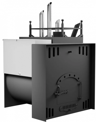 Печь Горыныч Мини, каменка закрытая с парогенератором с правой стороны, естественная система воздушного отопления фото в Нижнем Новгороде