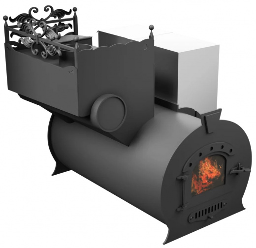 Печь Горыныч 3, каменка закрытая с левой стороны, малая дверь со стеклом фото в Нижнем Новгороде