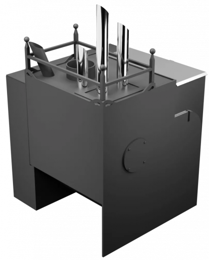 Печь Горыныч Мини, каменка закрытая с парогенератором с правой стороны, естественная система воздушного отопления фото в Нижнем Новгороде