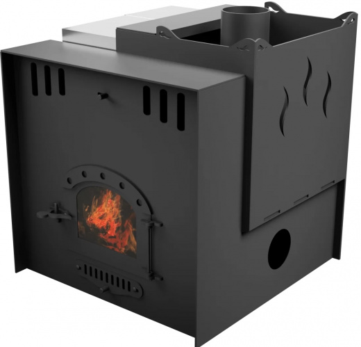 Печь Горыныч Мини, каменка с правой стороны, малое стекло, система воздушного отопления с порталом фото в Нижнем Новгороде